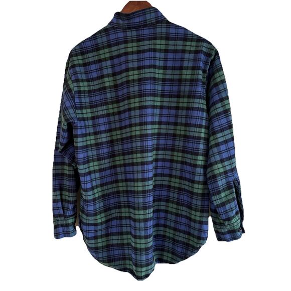 Vermont Flannel Co Unisex Black Watch Plaid Henley Oversized XS USA Made - Picture 3 of 14